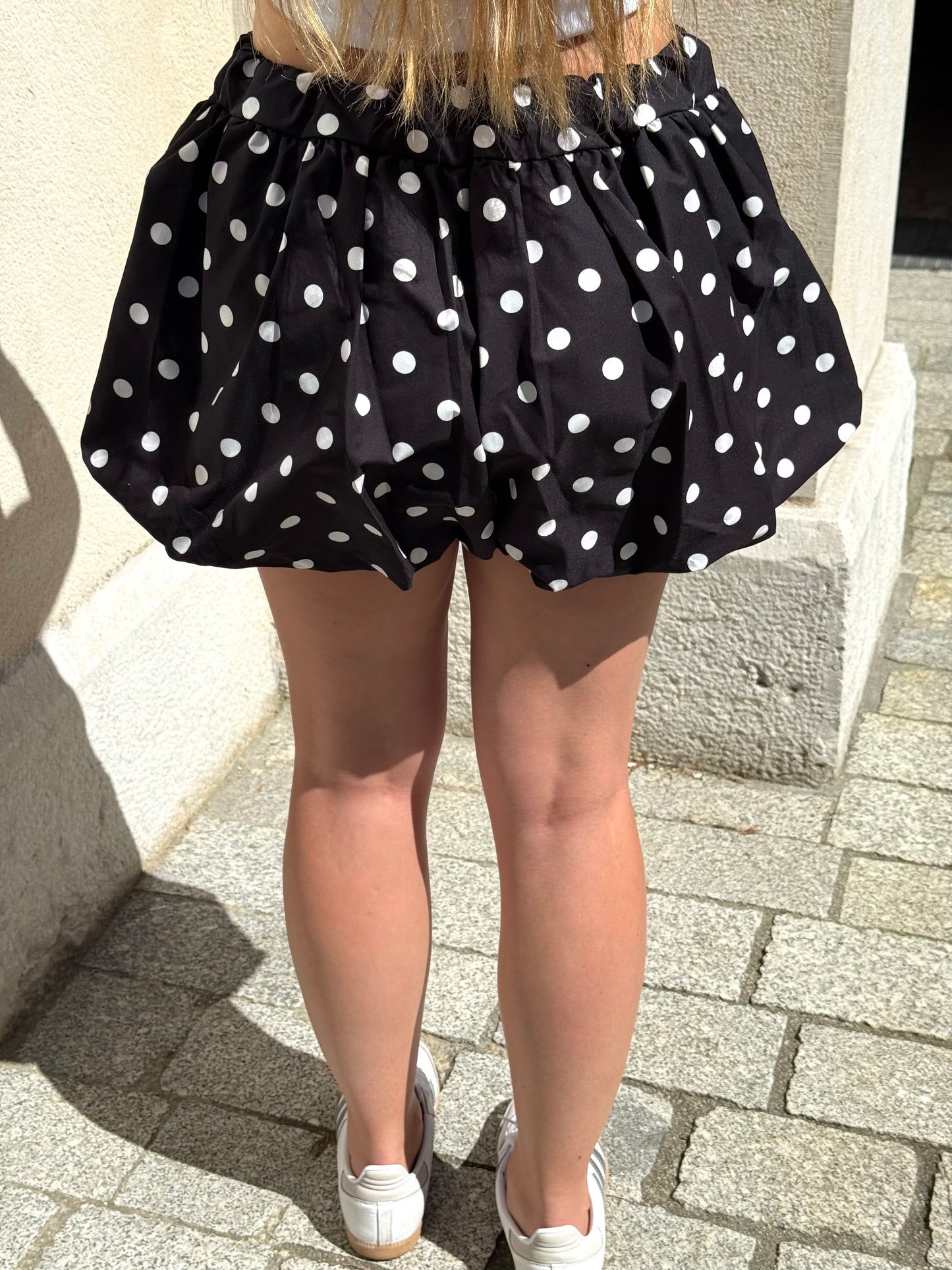 Short Maïlys noir à pois blancs