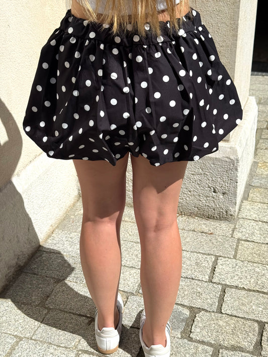 Short Maïlys noir à pois blancs