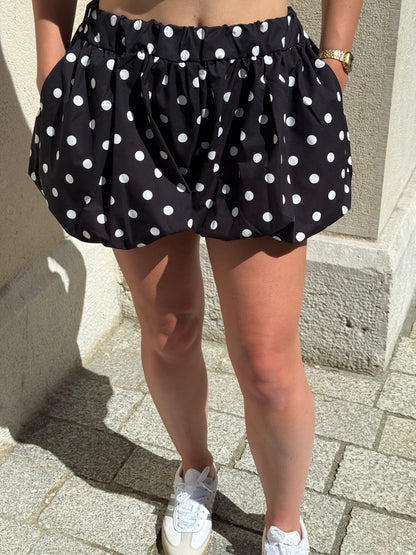 Short Maïlys noir à pois blancs