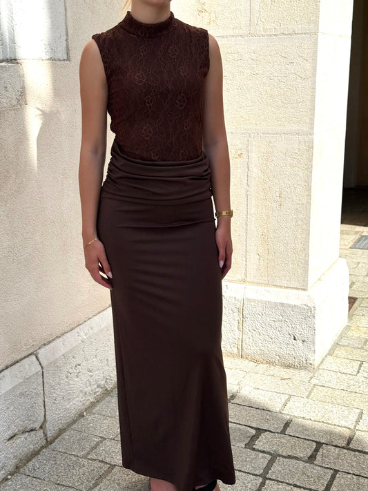 Robe Élina longue en dentelle