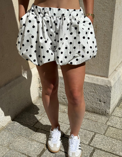 Short Maïlys blanc à pois noirs