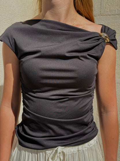 Top Camille noir